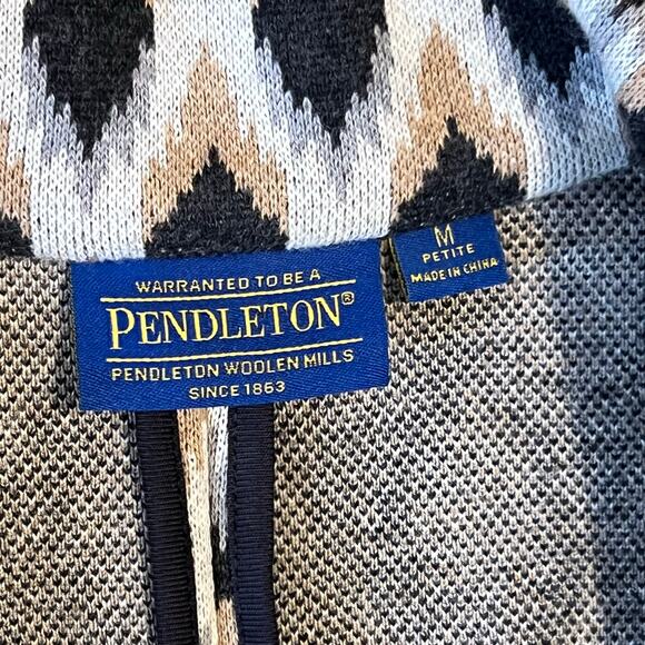 Pendleton Woolen Mills Thick 100% Cotton Ikat Print Blazer Size M Petite - Picture 3 of 5